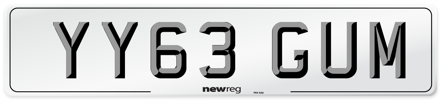 YY63 GUM Number Plate from New Reg
